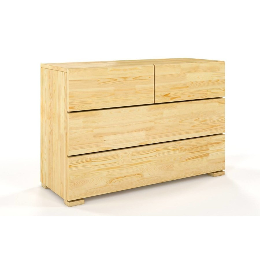 Commode en bois pin noyer 4 tiroirs collection MODERN