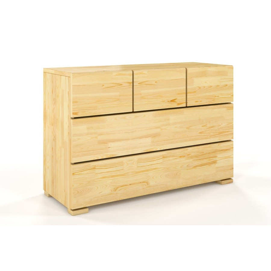 commodes en bois en pin naturel  5 tiroirs collection MODERN