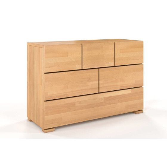 Commode en bois naturel 6 tiroirs collection MODERN