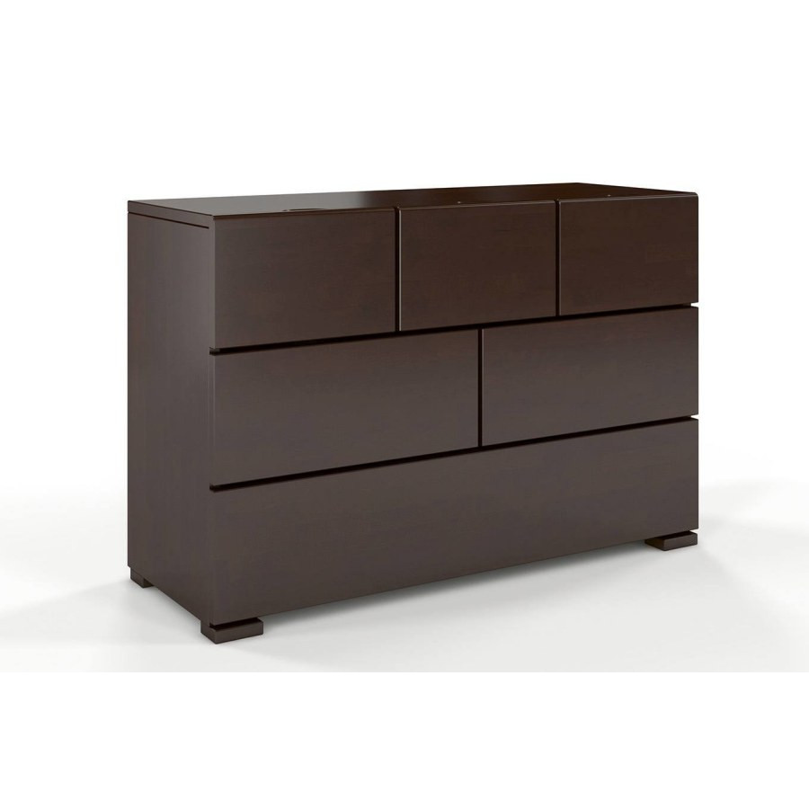 Commode en bois finition wenge 6 tiroirs collection MODERN