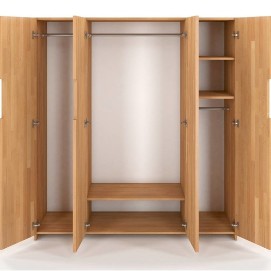 armoire dressing bois 4 portes avec 3 penderies collection BORGA