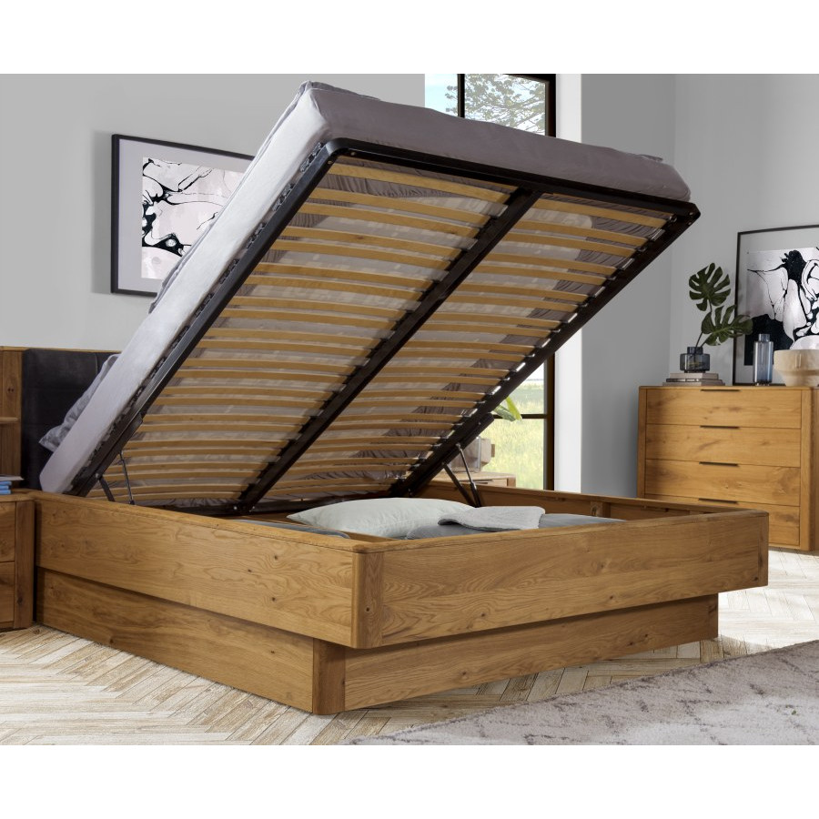 lit coffre 160x200 bois avec sommier relevable collection VERONA