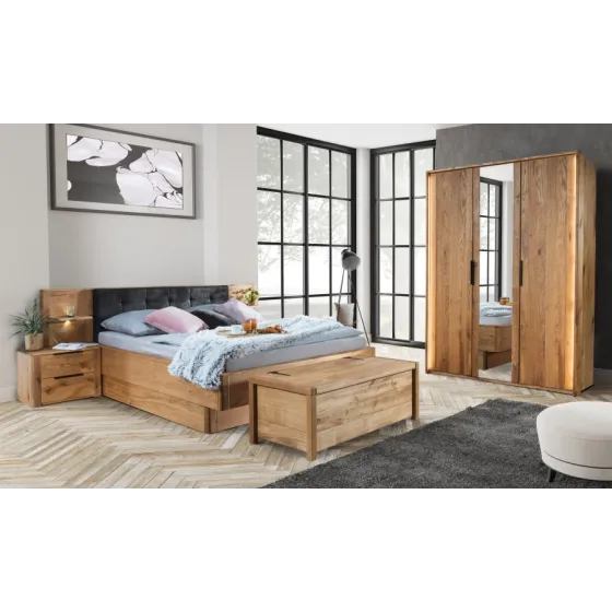 Lit coffre chêne 160x200 pour chambre collection VERONA