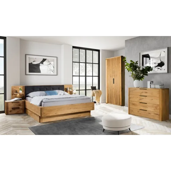 Lit coffre bois pour 2 personnes collection VERONA
