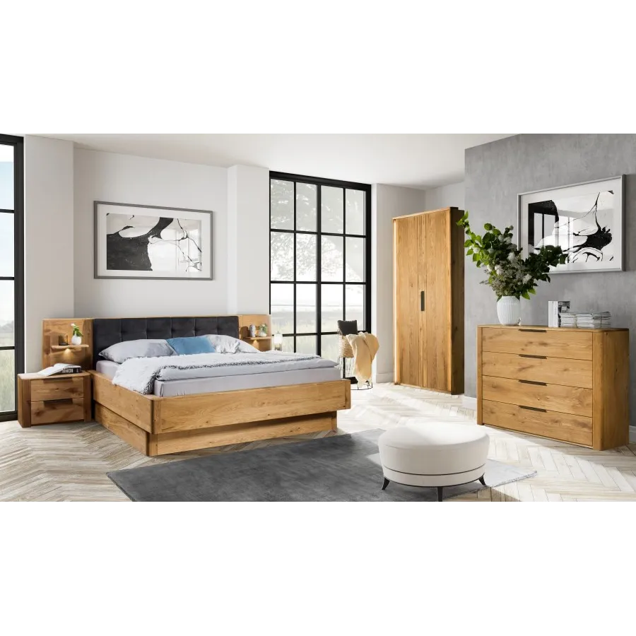 Lit coffre bois pour 2 personnes collection VERONA