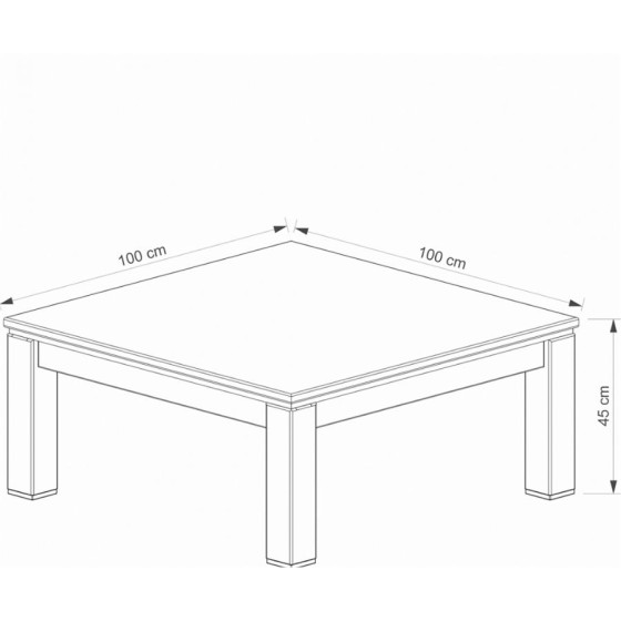 Table basse en bois 100x100 cm collection YORK