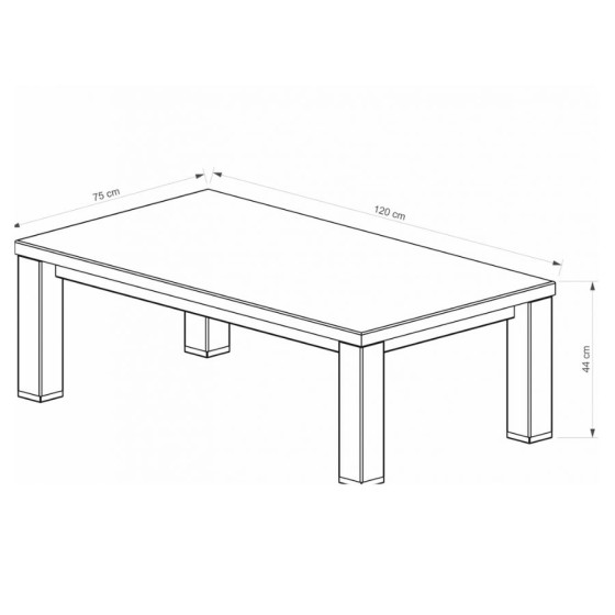Table basse en bois naturel 120x75 cm collection ROMA