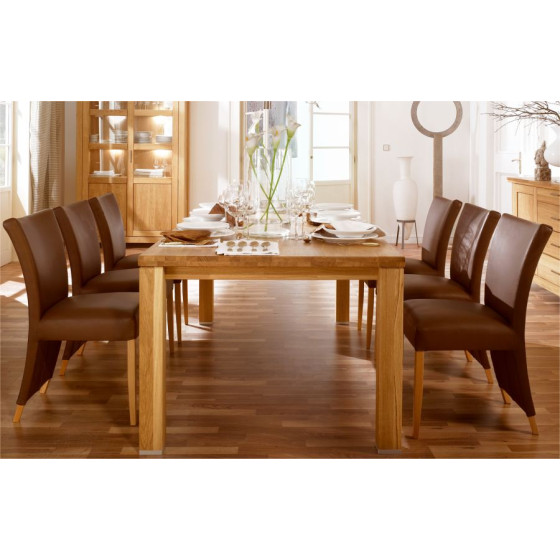 Table à manger bois massif pour salon collection ROMA