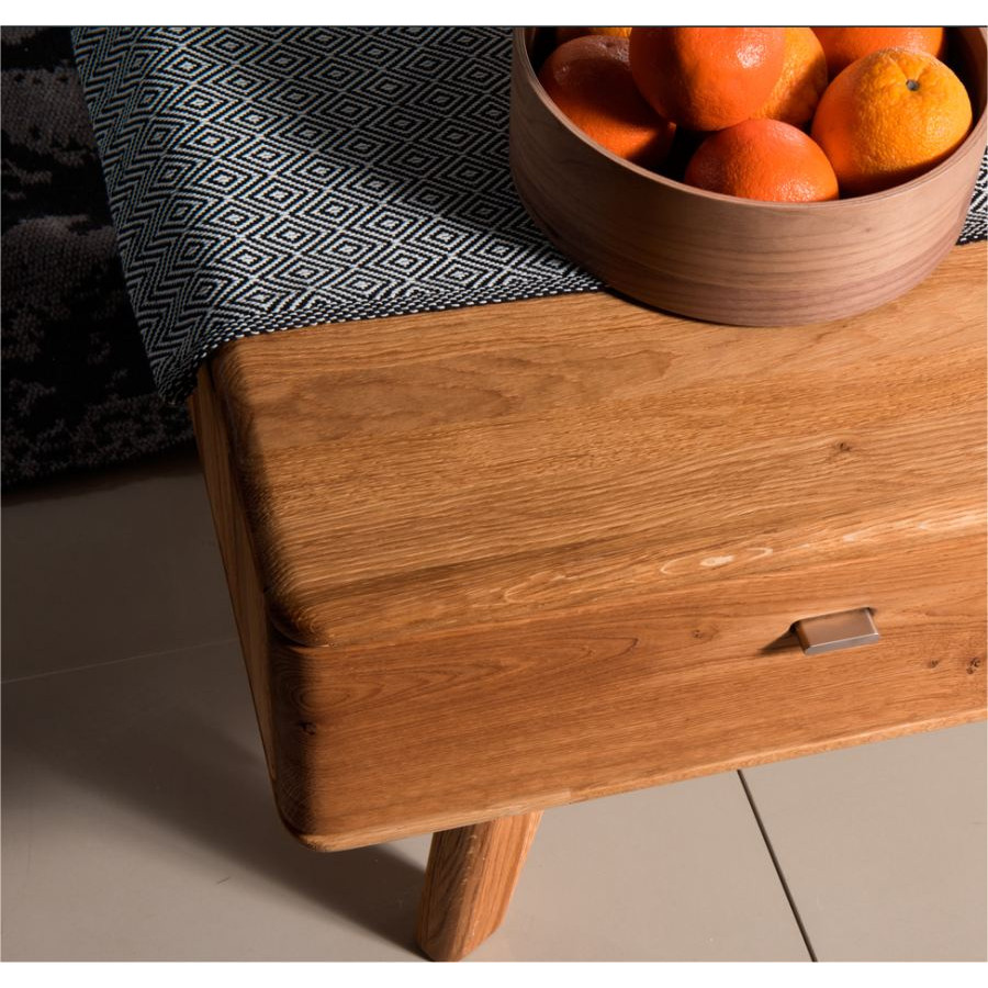 table basse bois naturel avec plateau bords arrondi collection VERONA