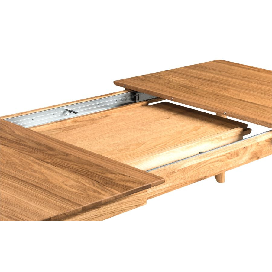 table bois massif extensible avec rails métalliques collection VERONA
