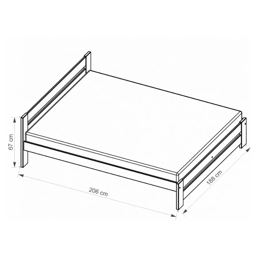 Lit en pin 180x200 collection MAURI