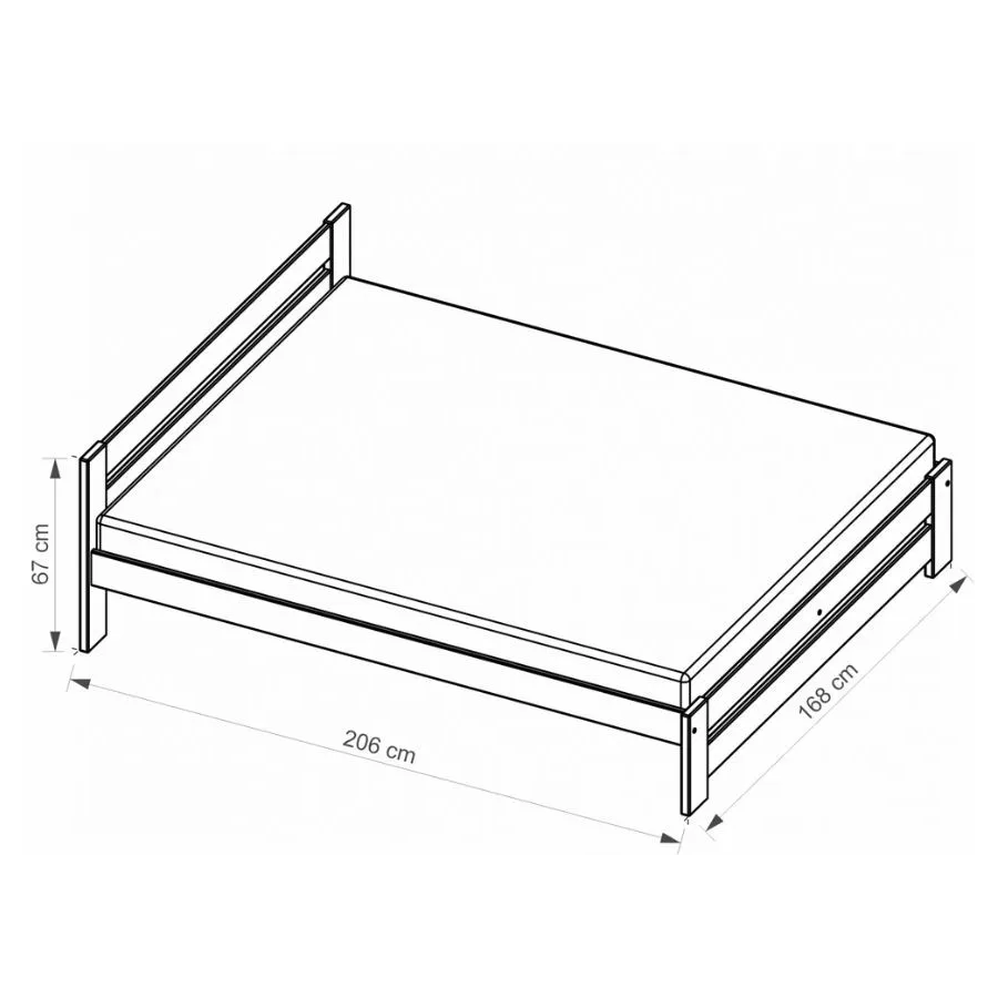 lit en pin160x200finition naturel collection MAURI II