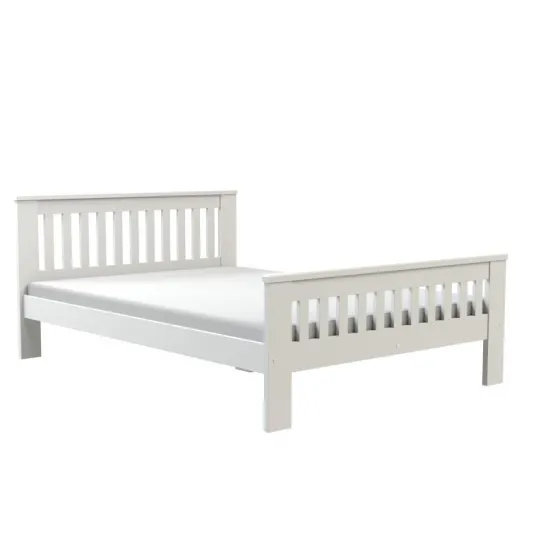 Lit pin massif 140x190 finition blanc collection NORWAY