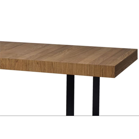 Table en bois salle à manger avec pieds en métal noir collection DIAMOND