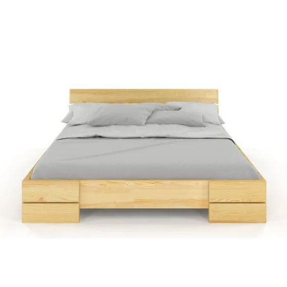 Lit en pin massif finition naturel 160x200 collection INDIGO