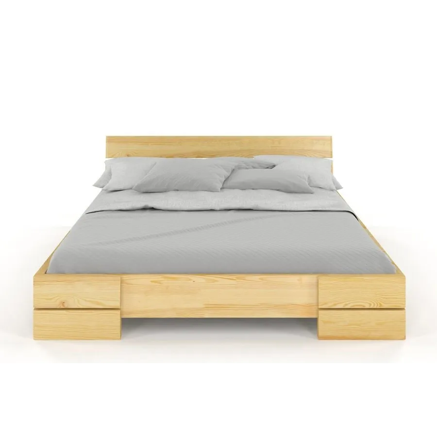 Lit en pin massif finition naturel 160x200 collection INDIGO