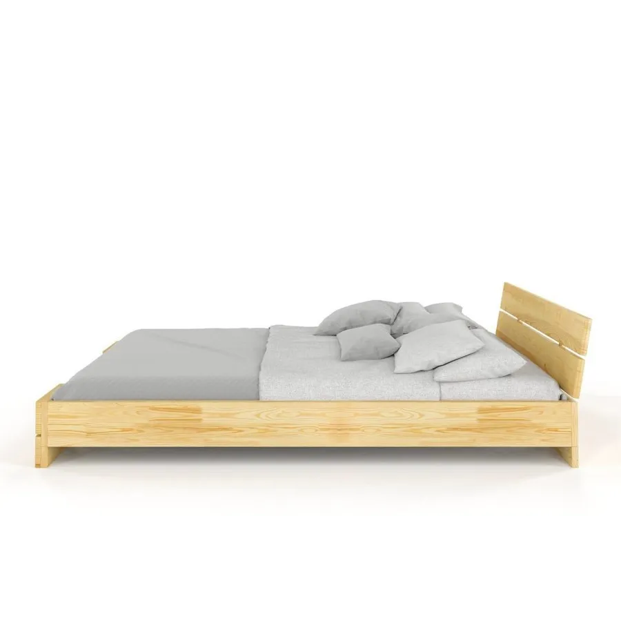 Lit en pin massif finition naturel 180x200 collection INDIGO