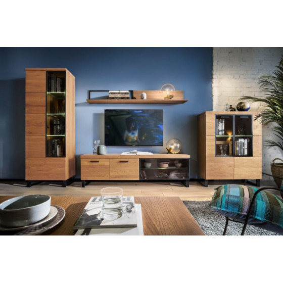 Collection mobilier en bois chêne massif pour salon FLOW