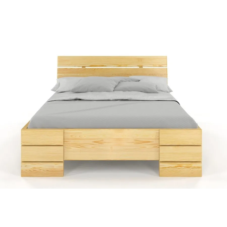 Lit pin massif 160x200 finition naturel collection INDIGO