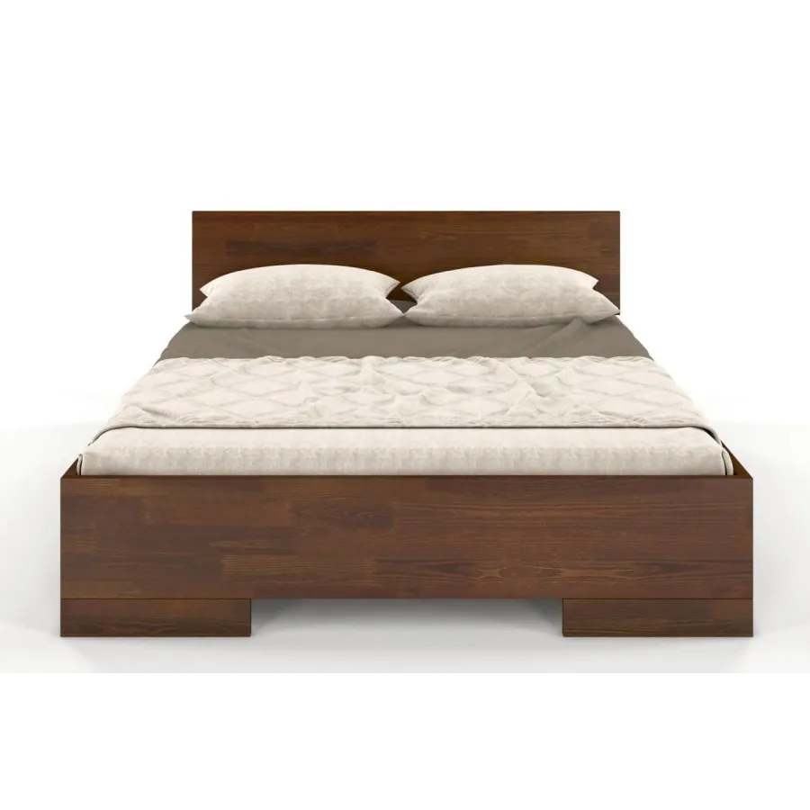 Lit en pin noyer 140x200  collection ZENNO