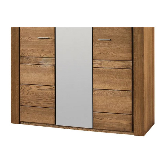 Armoire 3 portes en bois avec miroir central collection BAROS