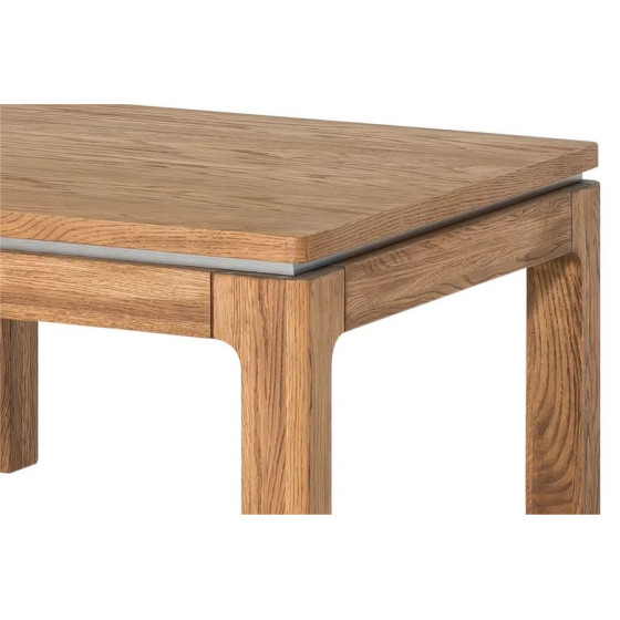 Table basse en bois naturel et acier brosse collection MONTE