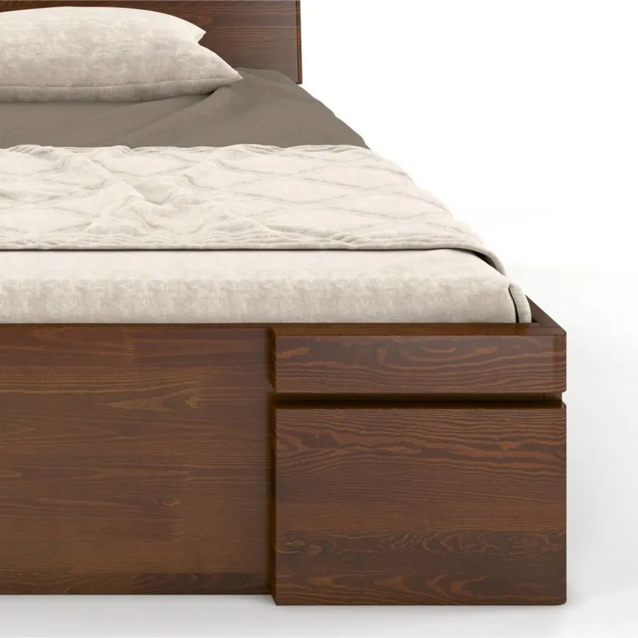 Lit en pin avec rangements 100% bois massif collection NOTTE