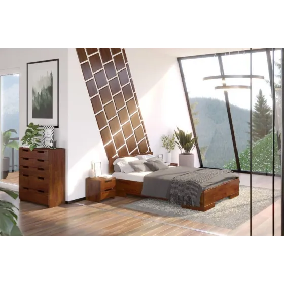 Lit coffre en bois chambre adulte collection ZENNO