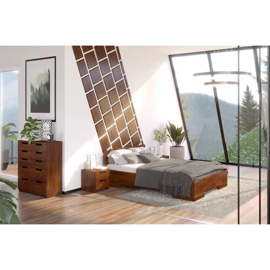 Lit coffre en bois chambre adulte collection ZENNO