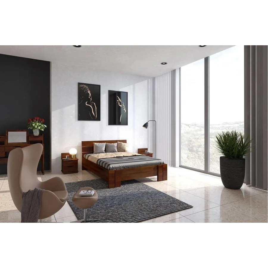 Lit coffre 160x200 bois chambre adulte collection MODENA