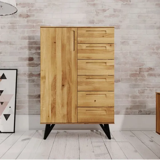 Commode haute bois massif haut de gamme collection VIGO