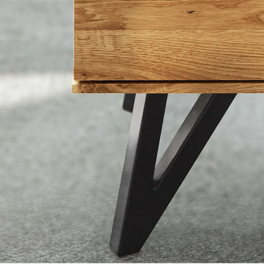 Commode haute bois massif pieds en métal collection VIGO