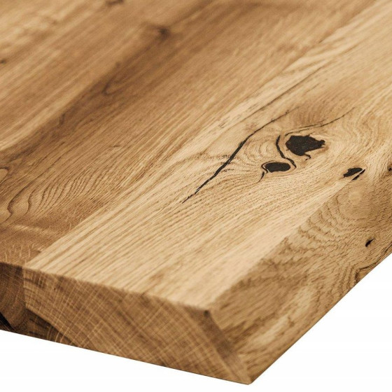 Table en bois chêne massif naturel et métal collection Vigo