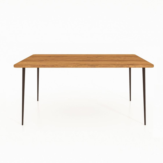 Table salle à manger bois naturel et métal collection Linéa