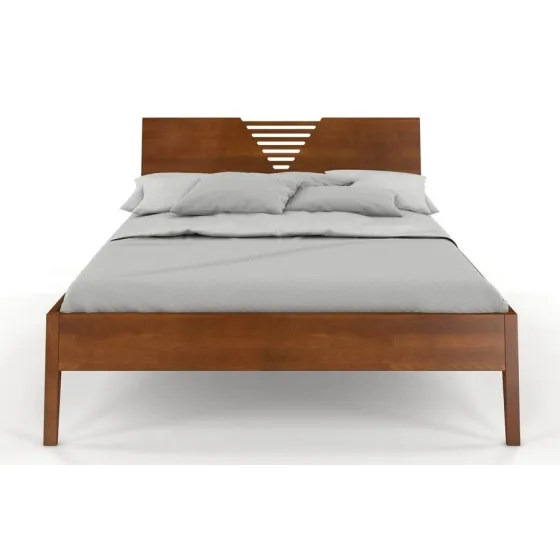 Lits bois massif finition noyer 140x190  collection LINATE