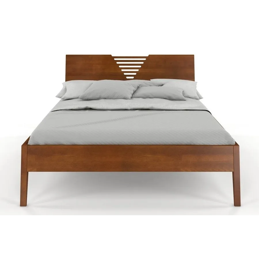 Lits bois massif finition noyer 140x190  collection LINATE
