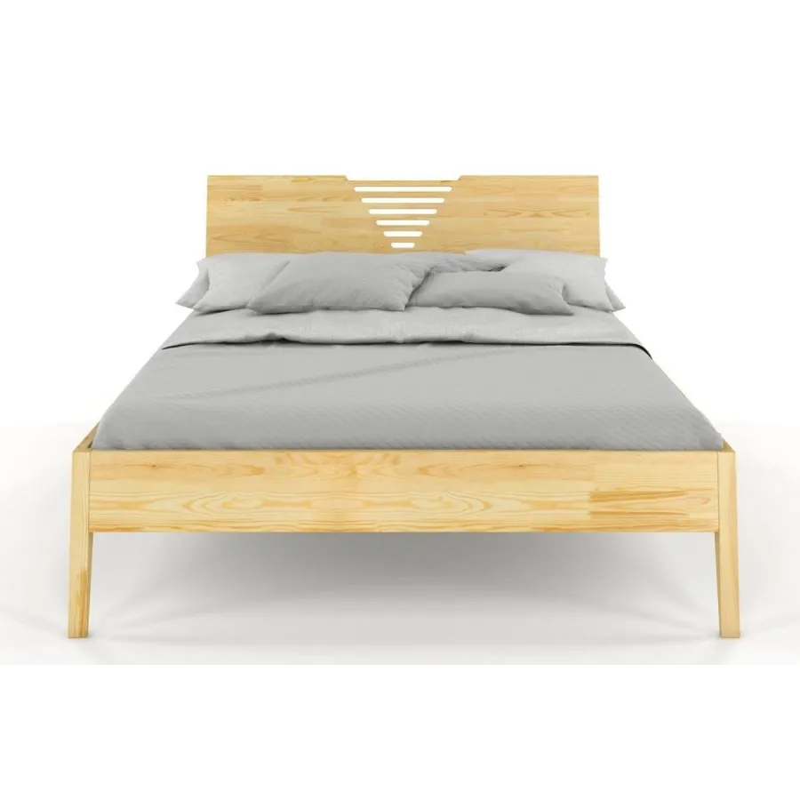 Lit en pin massif 180x200 finition naturel collection LINATE