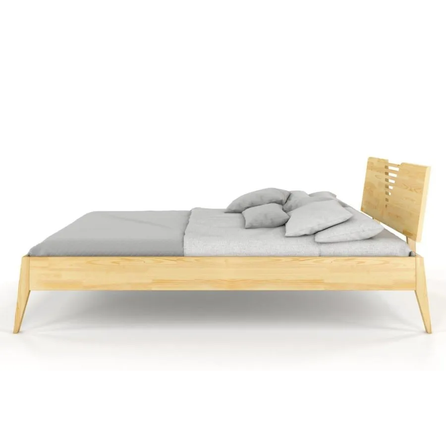 Lit en pin massif 160x200 finition naturel collection LINATE