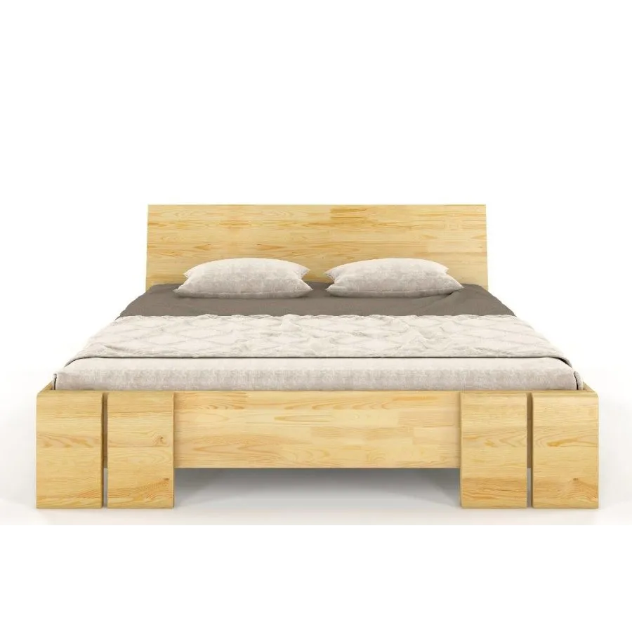 Lit coffre bois pin massif finition naturel collection Scandic