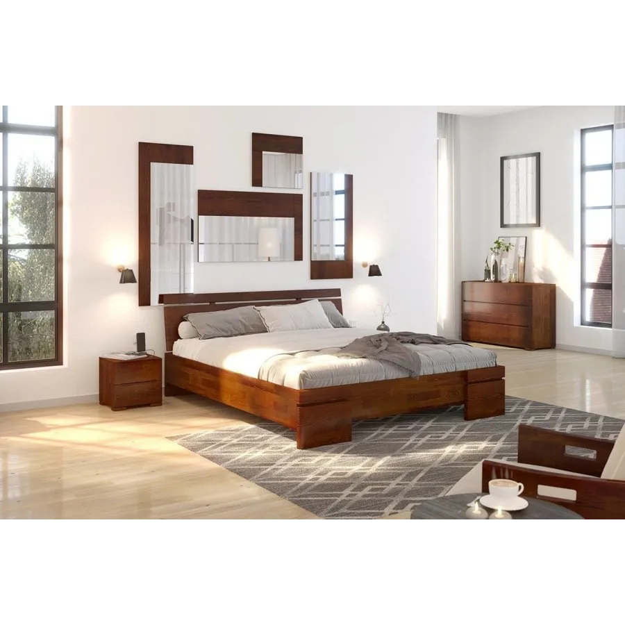 Lit en bois pin massif 140x190 chambre adulte collection NOTTE