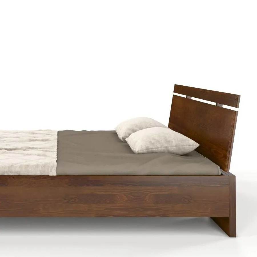 Lit en bois haut de gamme finition noyer collection NOTTE