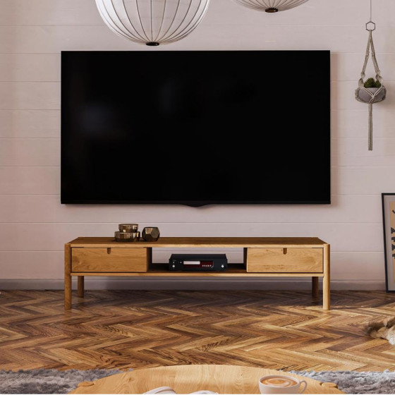 Meuble TV 160 cm en bois collection NOLA