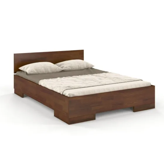 Lit coffre en bois massif  160x200 noyer collection ZENNO