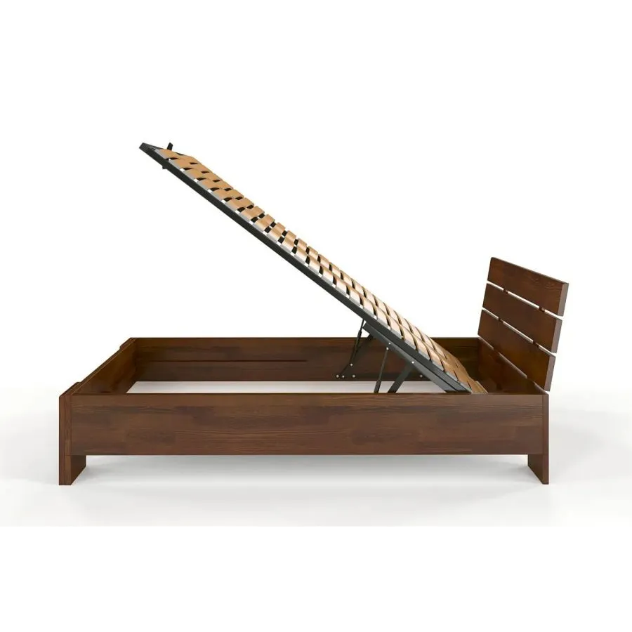 Lit coffre 140x190 avec sommier relevable inclus collection MODENA