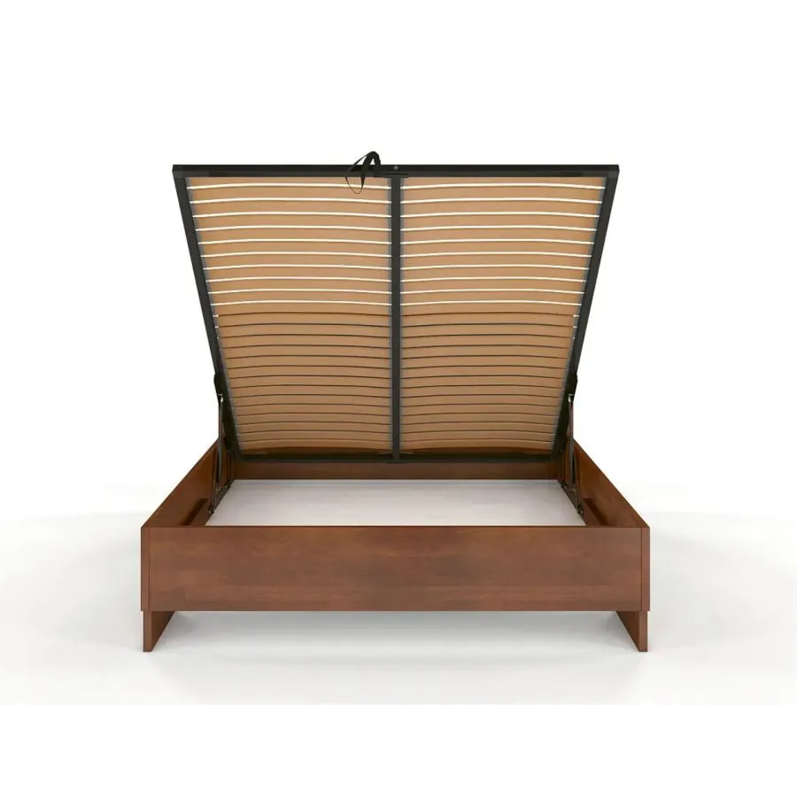 Lit coffre 160x200 bois massif naturel collection NEY