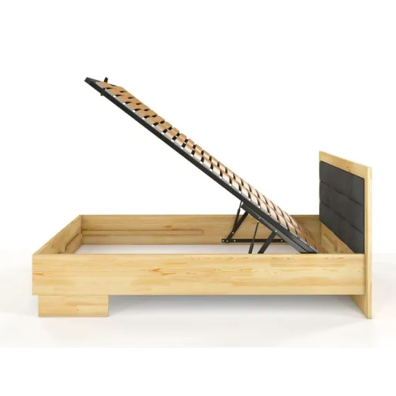 Lit coffre bois 160x200 avec sommier relevable collection NEY