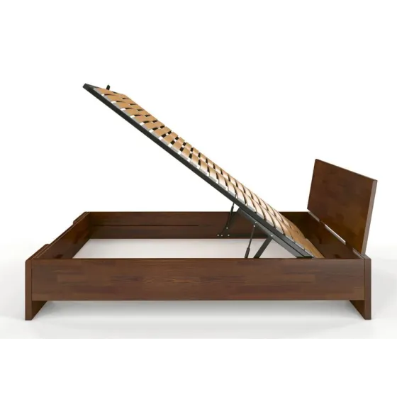 Lit coffre bois pin 180x200 chambre adulte collection NOVA