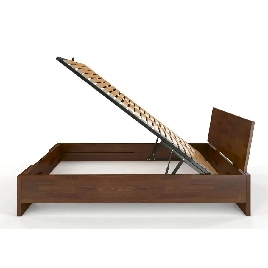 Lit coffre bois pin 180x200 chambre adulte collection NOVA