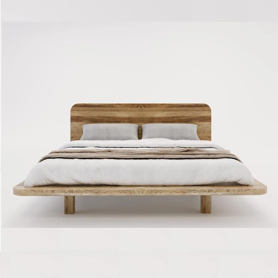 Lit bois chêne massif design collection Kobe