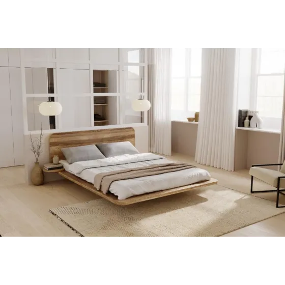 Lit chene chambre adulte collection Kobe